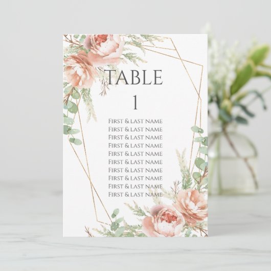 Mariage Numéro de table Roses (Debout devant)