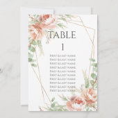 Mariage Numéro de table Roses (Dos)