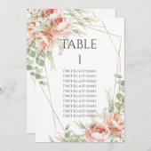 Mariage Numéro de table Roses (Devant / Derrière)