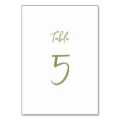 Mariage numéro de table sauge vert minimaliste scr (Par défaut)