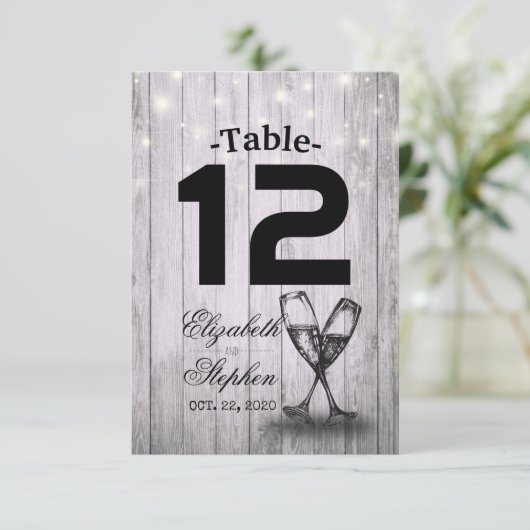 Mariage Numéro de table Siège Place Champagne Verr (Debout devant)