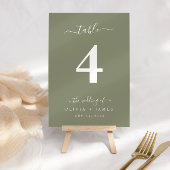 Mariage Numéro de table Simple Solid Sage Vert