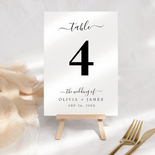 Mariage Numéro de table Simple Solide Blanc