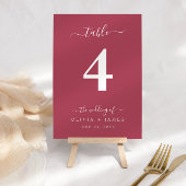Mariage Numéro de table Simple Solide Couleur Maro