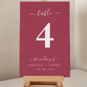 Mariage Numéro de table Simple Solide Couleur Maro