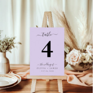 Mariage Numéro de table Simple Solide Couleur viol