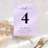 Mariage Numéro de table Simple Solide Couleur viol