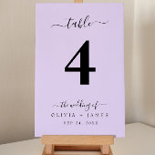 Mariage Numéro de table Simple Solide Couleur viol