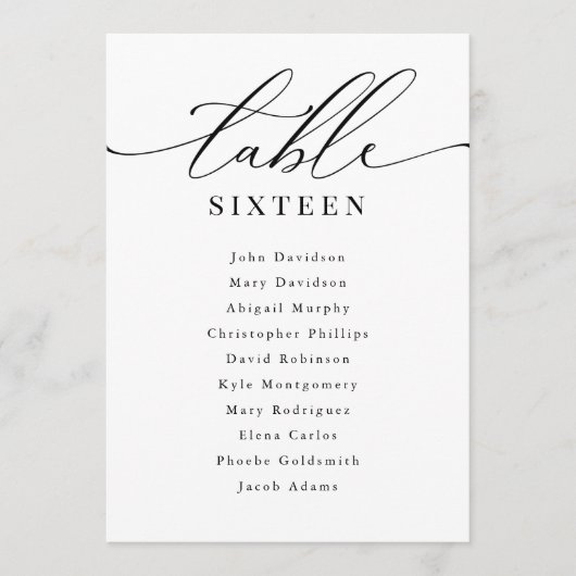 Mariage Numéro de table Tableau de siège moderne é (Devant)