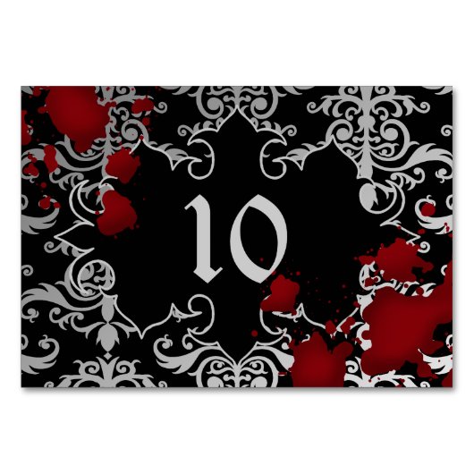 Mariage numéro de table thème vampire (Devant)