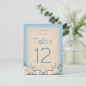 Mariage Numéro de table Tropical Beach Shells (Debout devant)