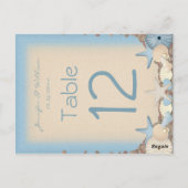 Mariage Numéro de table Tropical Beach Shells (Dos)