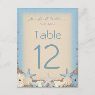 Mariage Numéro de table Tropical Beach Shells