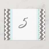 Mariage Numéro de tableau Cartes Blue Grey Chevron (Dos)