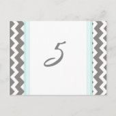 Mariage Numéro de tableau Cartes Blue Grey Chevron (Devant)
