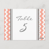 Mariage Numéro de tableau Cartes Coral Grey Chevro (Dos)