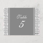 Mariage Numéro de tableau Cartes Gris Damas (Dos)