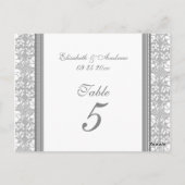 Mariage Numéro de tableau Cartes Gris Damas (Dos)