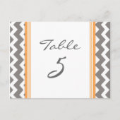 Mariage Numéro de tableau Cartes Gris Orange Chevr (Devant)