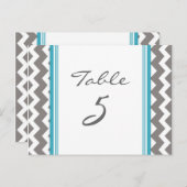 Mariage Numéro de tableau Cartes Gris Turquoise Ch (Devant / Derrière)