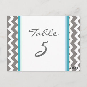 Mariage Numéro de tableau Cartes Gris Turquoise Ch