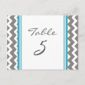 Mariage Numéro de tableau Cartes Gris Turquoise Ch (Devant)