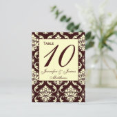 Mariage Numéro de tableau Cartes Ivory Brown Damas (Debout devant)