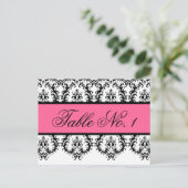 Mariage Numéro de tableau Cartes noir Damask rose (Debout devant)