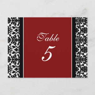 Mariage Numéro de tableau Cartes Rouge Damas