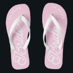 Mariage nuptial personnalisé moderne tongs<br><div class="desc">Ces tongs sont parfaits pour la future Mme ! Customisez avec votre date de mariage et les couleurs du mariage.</div>
