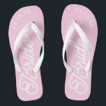 Mariage nuptial personnalisé moderne tongs<br><div class="desc">Ces tongs sont parfaits pour la future Mme ! Customisez avec votre date de mariage et les couleurs du mariage.</div>