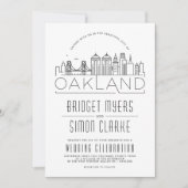 Mariage Oakland | Invitation Skyline stylisée (Devant)