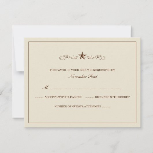 Mariage occidental blanc et Brown RSVP (Devant)