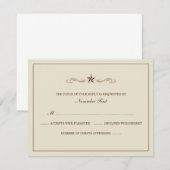 Mariage occidental blanc et Brown RSVP (Devant / Derrière)