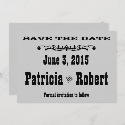 Mariage occidental | Save the date (Devant / Derrière)