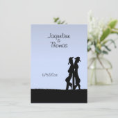 Mariage Occidental Thème Invitation Bleu (Debout devant)