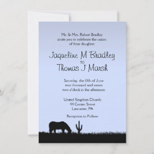 Mariage Occidental Thème Invitation Bleu