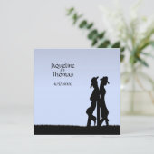 Mariage Occidental Thème Invitation Bleu (Debout devant)