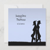 Mariage Occidental Thème Invitation Bleu (Devant)