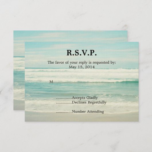 Mariage Océan Plage RSVP (Devant / Derrière)