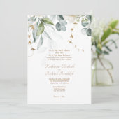 Mariage officiel blanc Invitation florale Élégant (Debout devant)