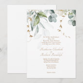 Mariage officiel blanc Invitation florale Élégant (Devant / Derrière)