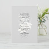 Mariage officiel Elégant blanc Floral Invitation (Debout devant)