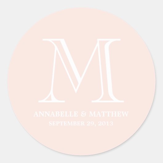 Mariage officiel Monogramme Favoriser Étiquette (Devant)
