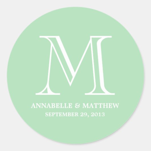 Mariage officiel Monogramme Favoriser Étiquette (Devant)