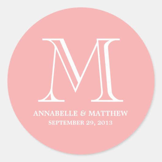 Mariage officiel Monogramme Favoriser Étiquette (Devant)