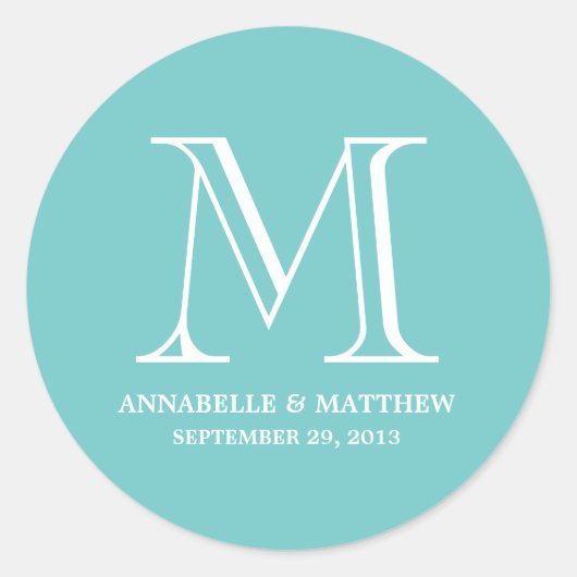 Mariage officiel Monogramme Favoriser Étiquette (Devant)