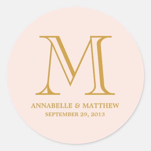 Mariage officiel Monogramme Favoriser Étiquette (Devant)