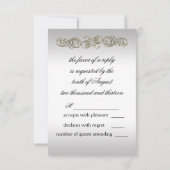 Mariage officiel Orné Argent Or RSVP (Dos)