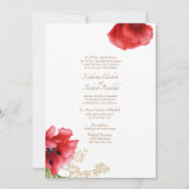 Mariage officiel Red Floral & Gold Invitation (Devant)